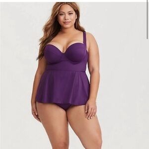 Burgundy One-Piece Swimsuit - Torrid